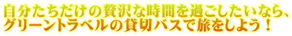 自分たちだけの贅沢な時間を過ごしたいなら、 グリーントラベルの貸切バスで旅をしよう！